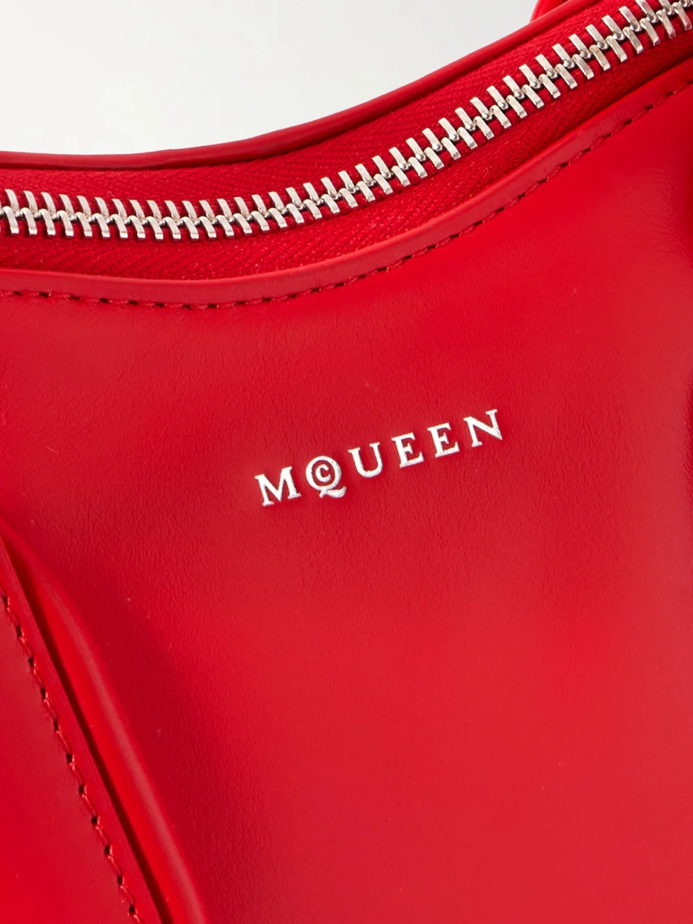 Close-up detail of the Alexander McQueen Manta Leather Shoulder Bag