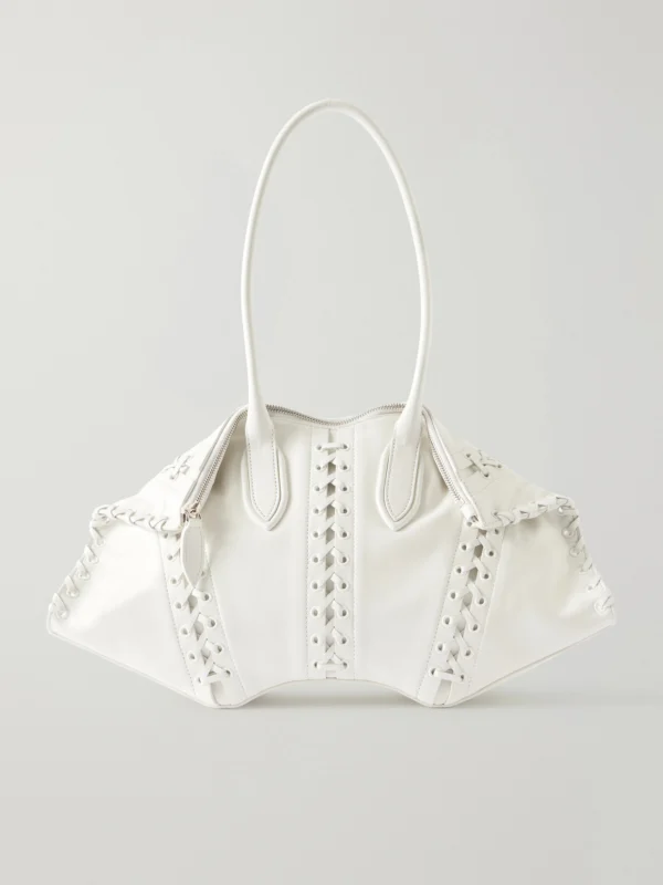 Alexander McQueen Manta Tie-detailed Leather Shoulder Bag