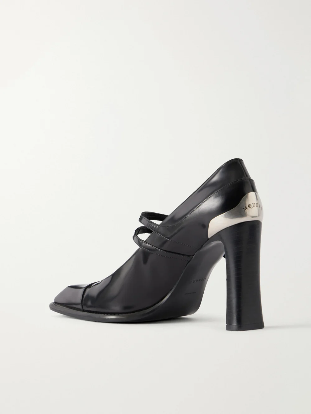 Back view of the Alexander McQueen Niko Leather Mary Jane Pumps