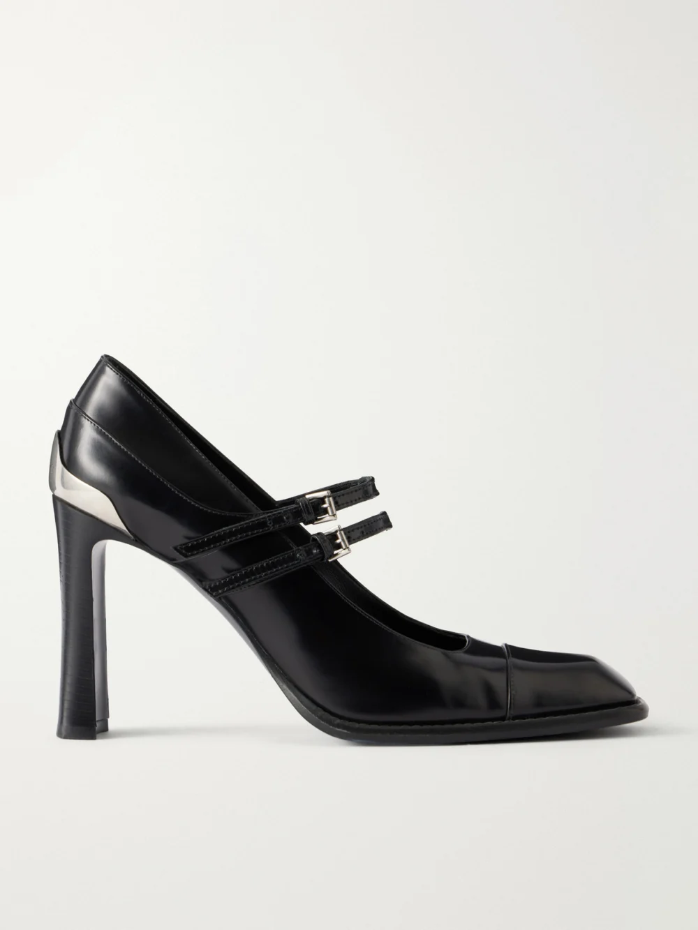 Alexander McQueen Niko Leather Mary Jane Pumps in black