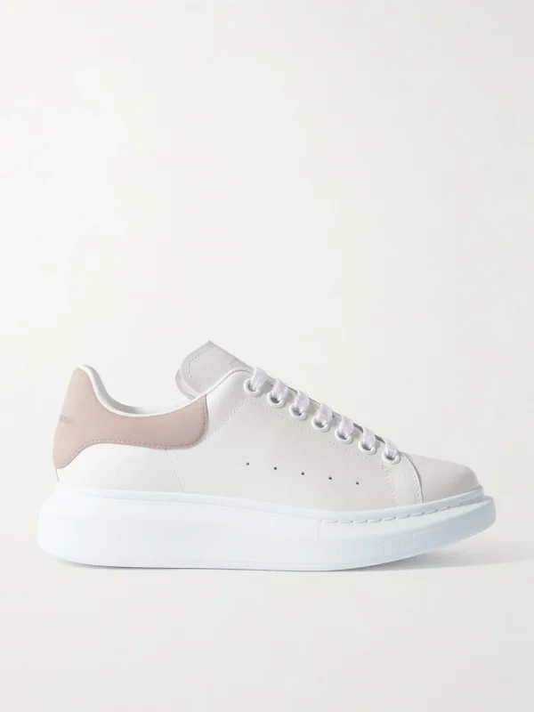 Alexander McQueen Oversize-sole Suede-trimmed Leather Sneakers