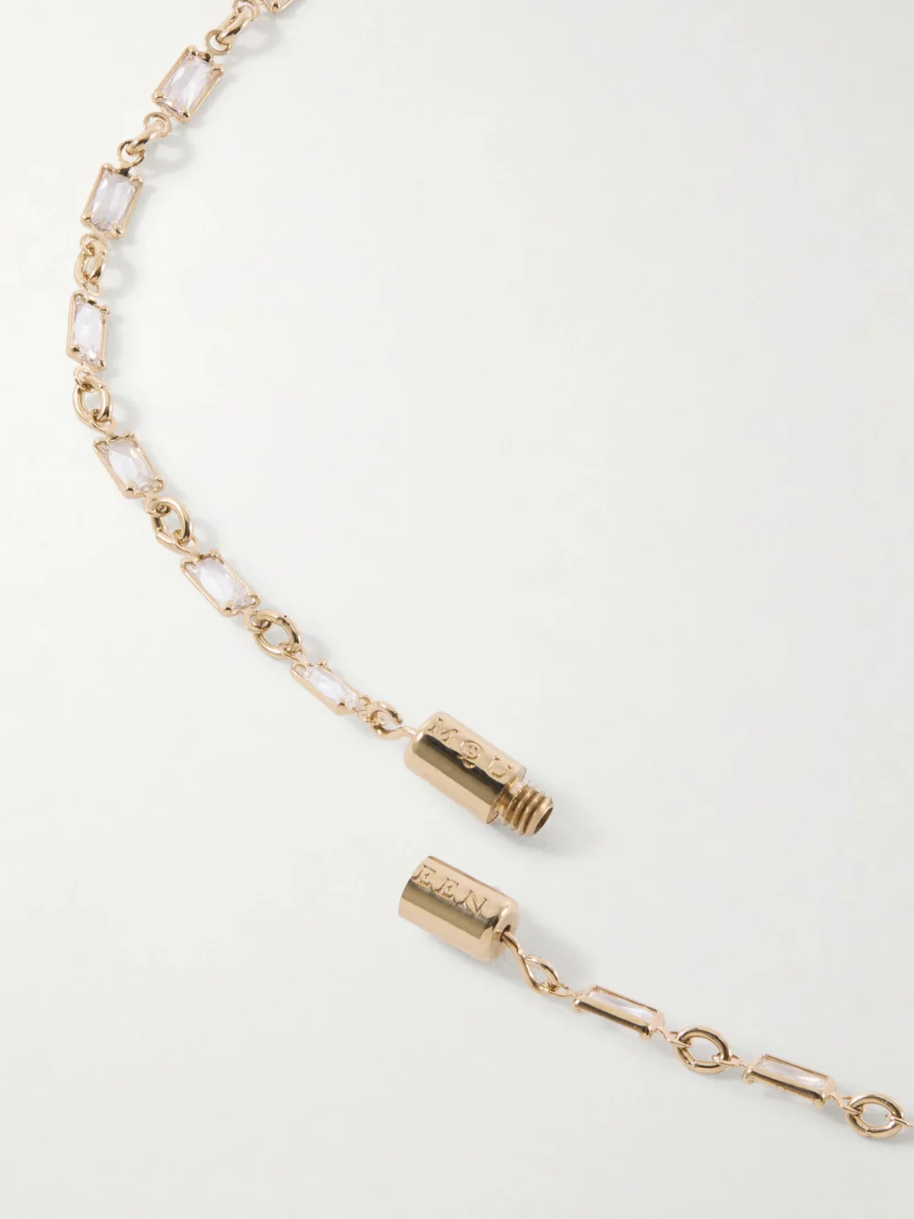 Back view of the Alexander McQueen Pavé Skull Crystal-embellished Gold-tone Cubic Zirconia Necklace