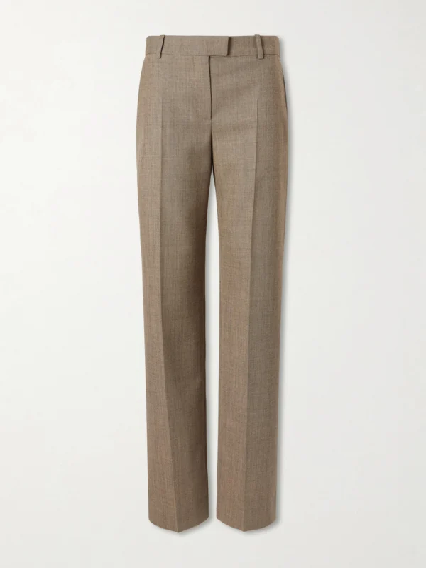 Alexander McQueen Pleated Wool-gabardine Straight-leg Pants