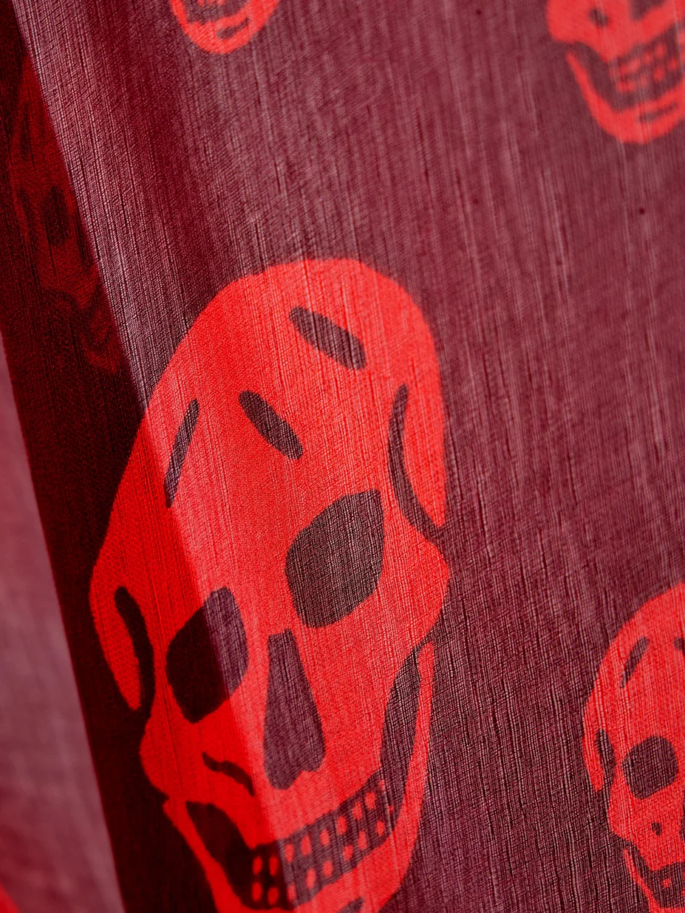 Close-up detail of the Alexander McQueen Printed Silk-chiffon Scarf