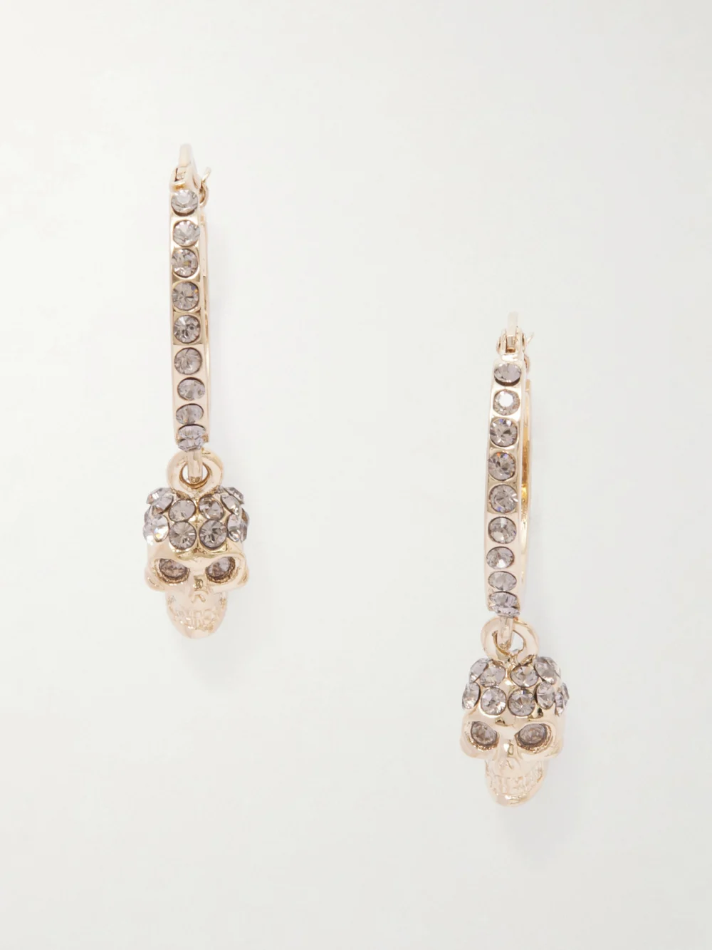 Alexander McQueen Skull Mini Creole Gold Plated Hoop Earrings