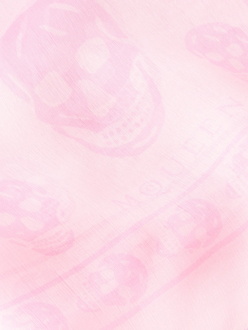 Close-up detail of the Alexander McQueen Skull Print Silk-chiffon Scarf