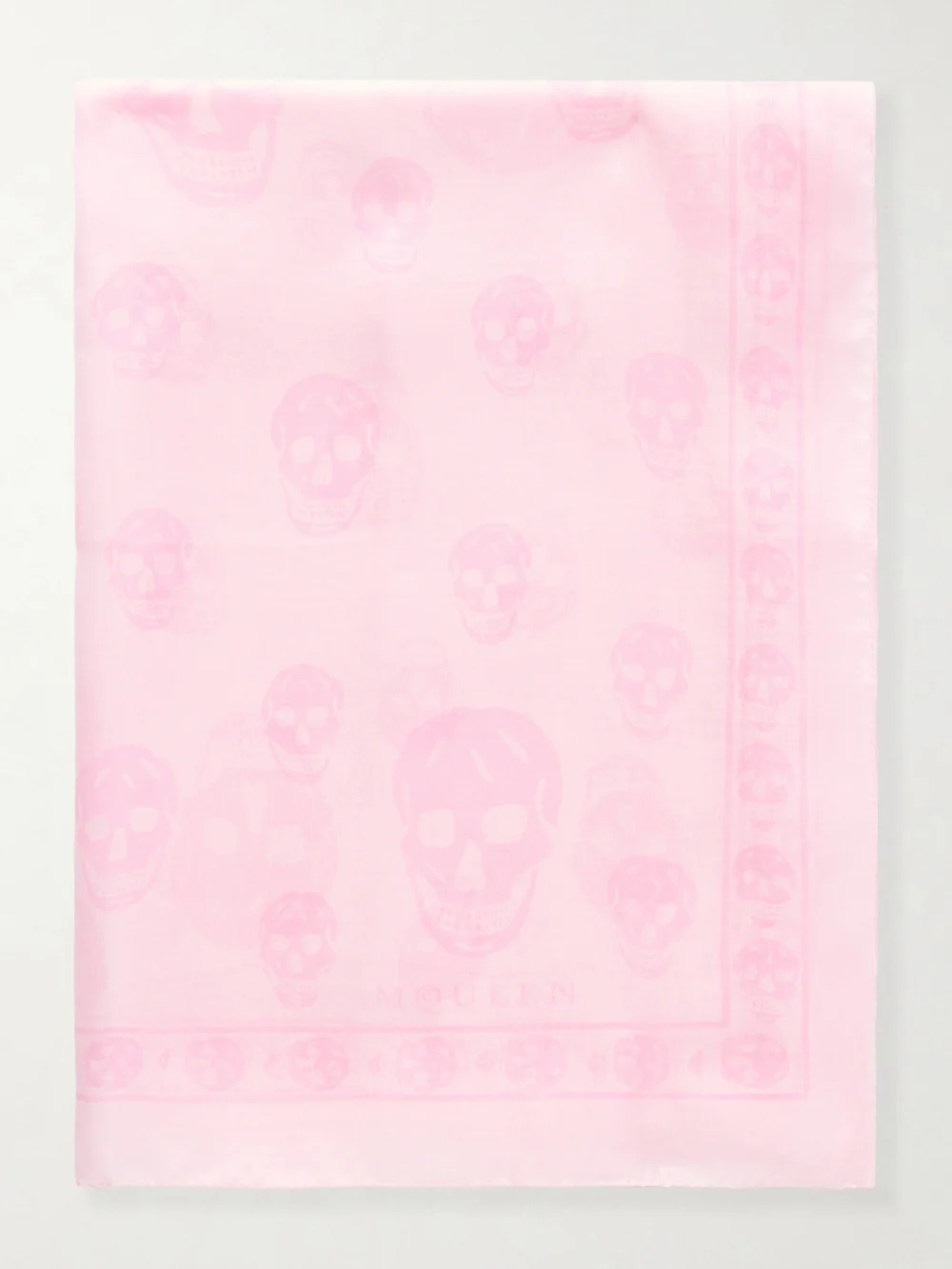 Alexander McQueen Skull Print Silk-chiffon Scarf in pink
