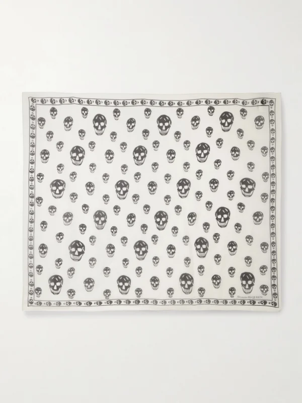 Alexander McQueen Skull Printed Silk-chiffon Scarf