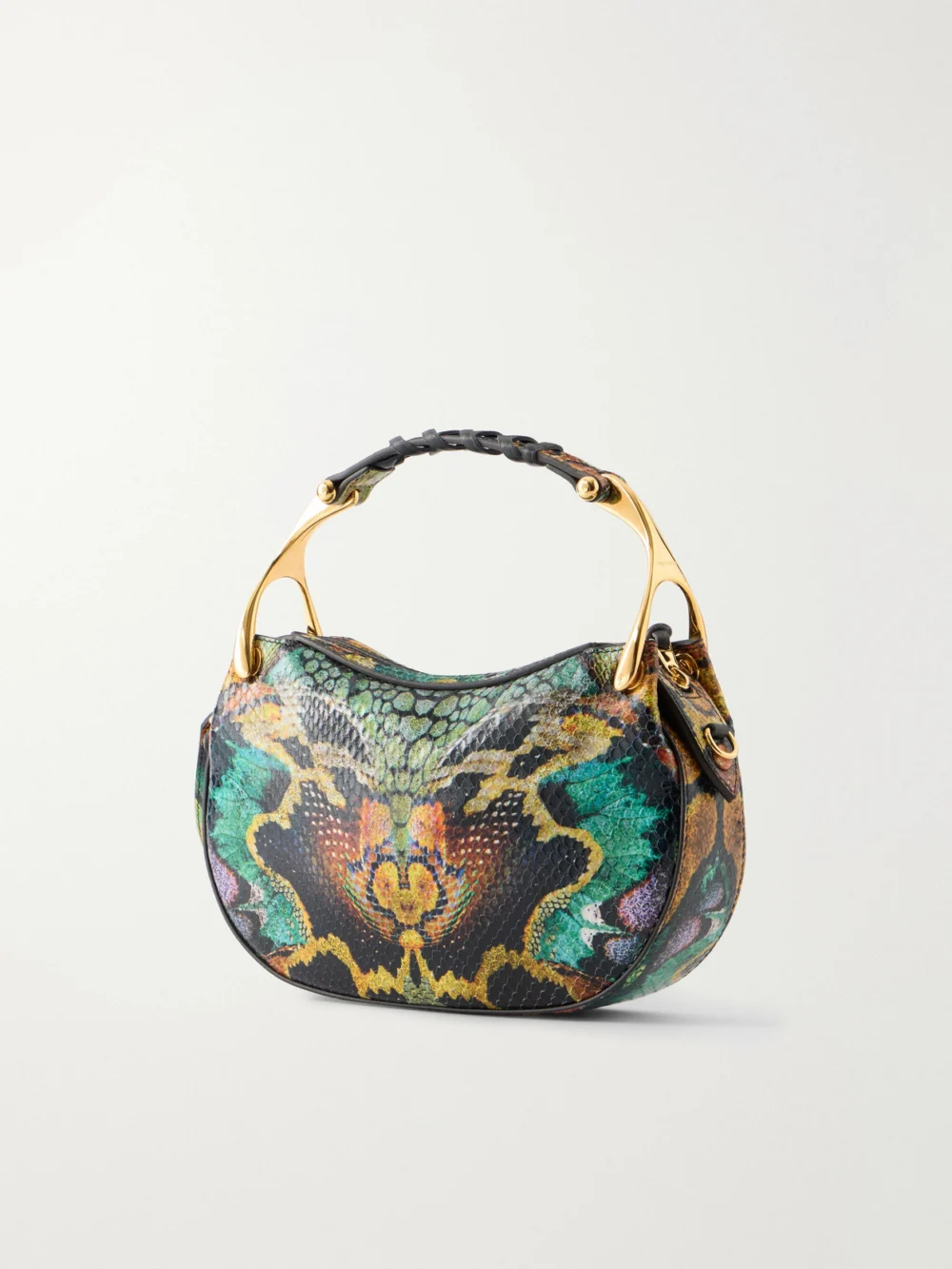 Back view of the Alexander McQueen Wishbone Mini Snake-effect Leather Shoulder Bag