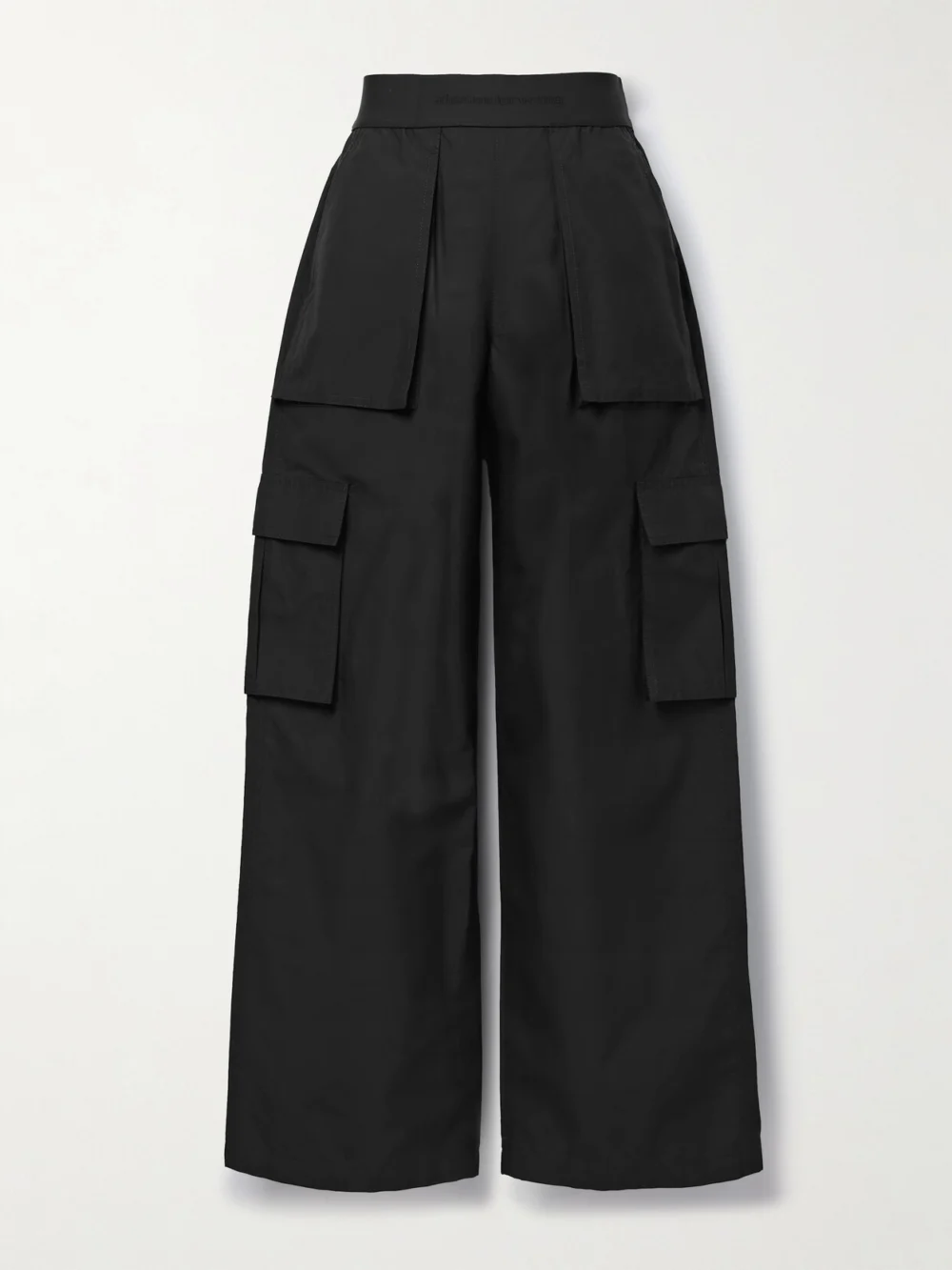Alexander Wang Cotton-blend Ripstop Wide-leg Cargo Pants in black