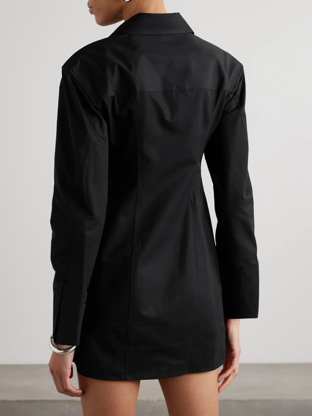 Back view of the Alexander Wang Cotton-poplin Mini Shirt Dress