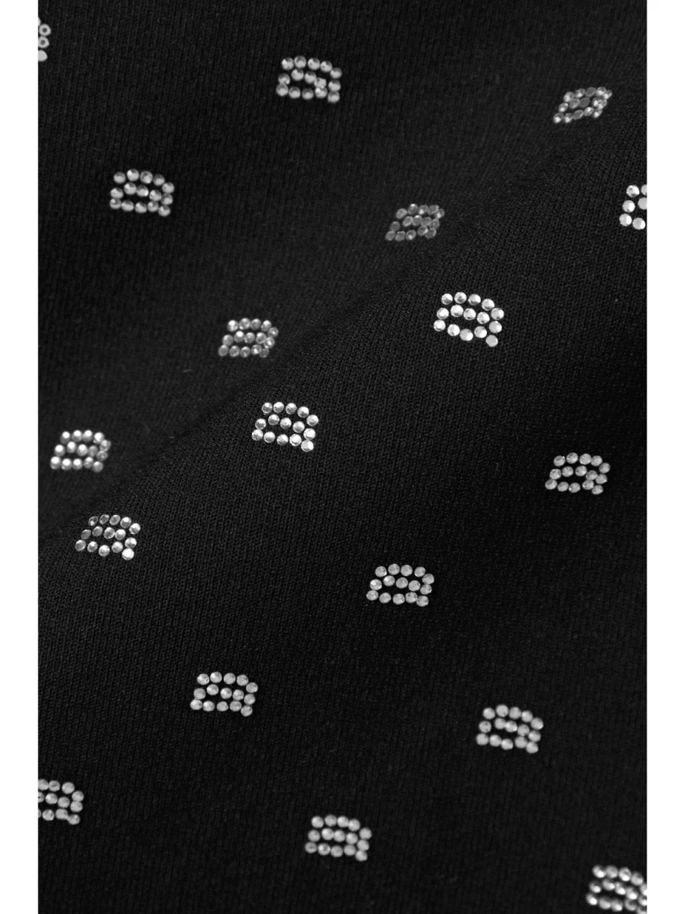 Close-up detail of the Alexander Wang Cropped Crystal-embellished Stretch-jersey T-shirt