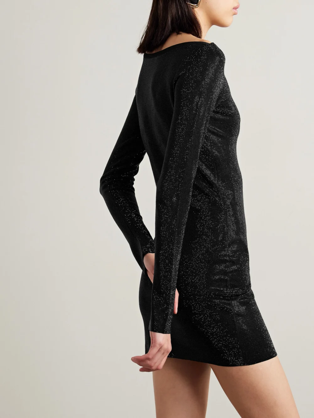 Back view of the Alexander Wang Crystal-embellished Jersey Mini Dress