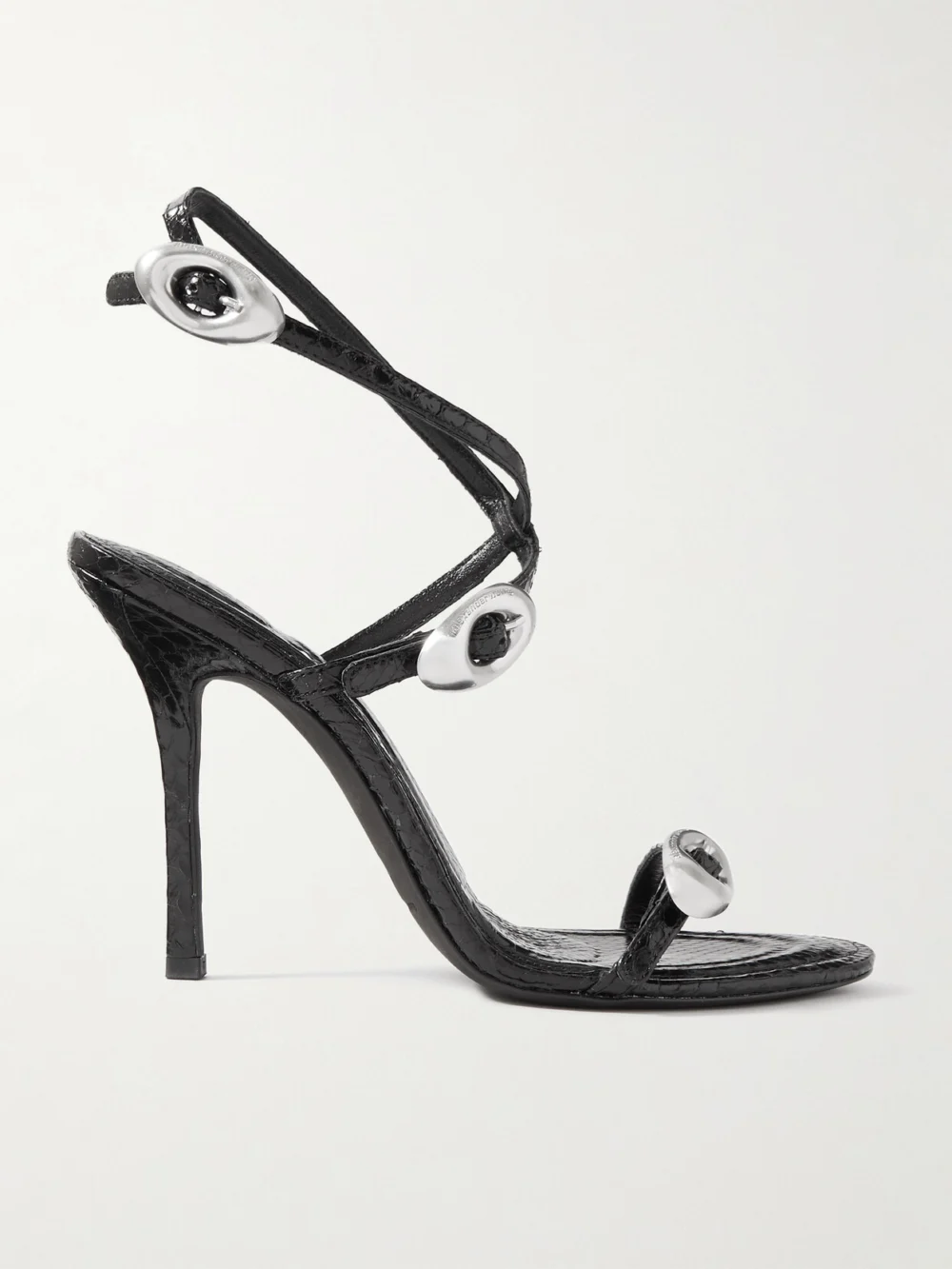 Alexander Wang Dome Snake-effect Leather Sandals in black