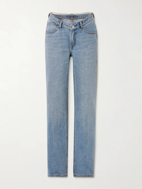 Alexander Wang Nameplate Embellished Mid-rise Straight-leg Jeans