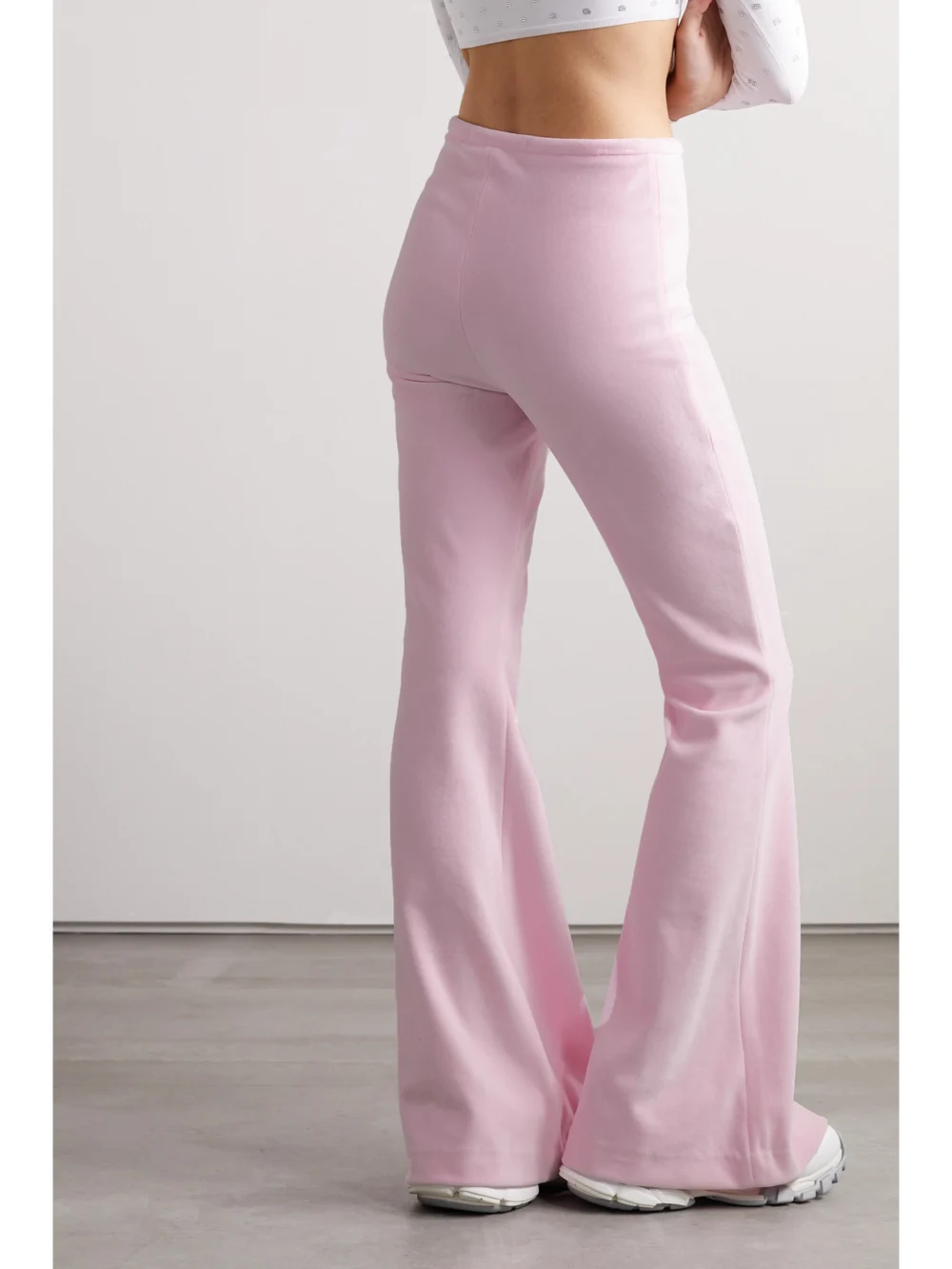 Back view of the Alexander Wang Stretch-cotton Velour Flared Pants
