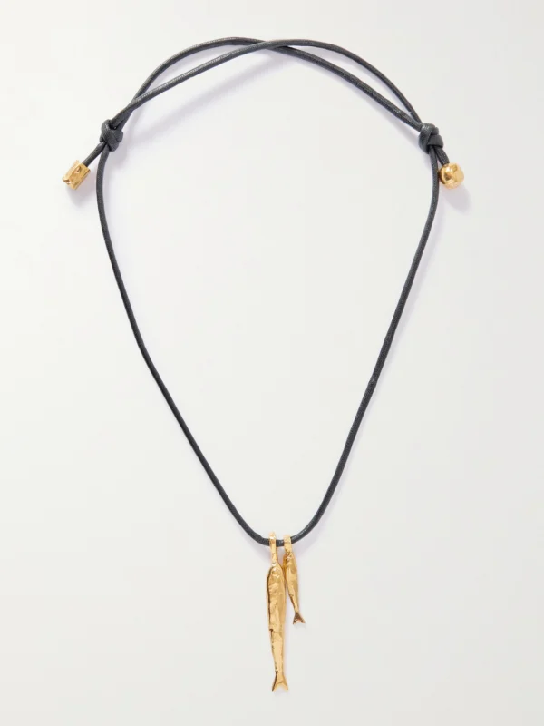 Alighieri Gone Fishing Gold-plated Cord Necklace