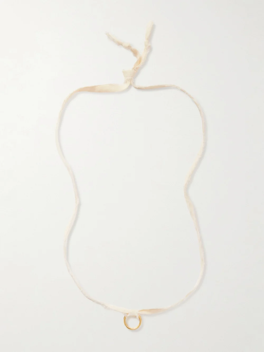 Close-up detail of the Alighieri The Aria Frayed Cord and Gold-plated Necklace