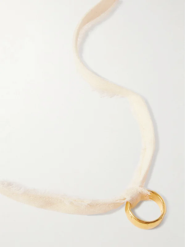 Alighieri The Aria Frayed Cord and Gold-plated Necklace