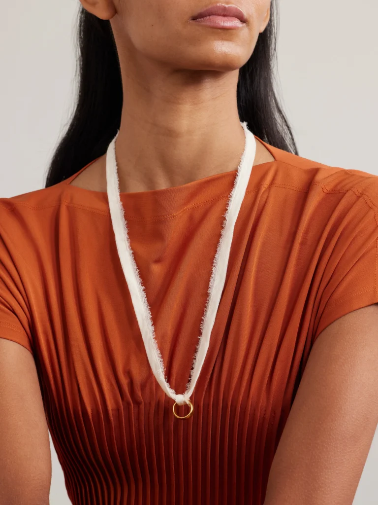 Alighieri The Aria Frayed Cord and Gold-plated Necklace