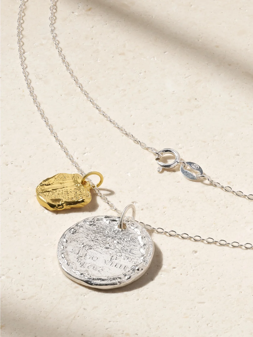 Back view of the Alighieri The Collisione Recycled Silver and Gold-plated Necklace