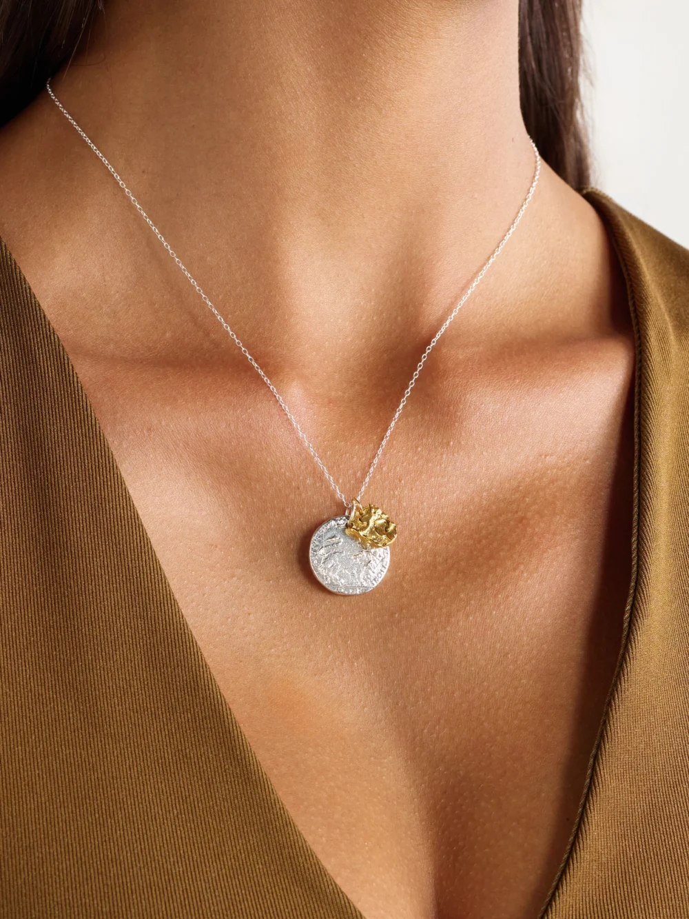 Alighieri The Collisione Recycled Silver and Gold-plated Necklace, styled view