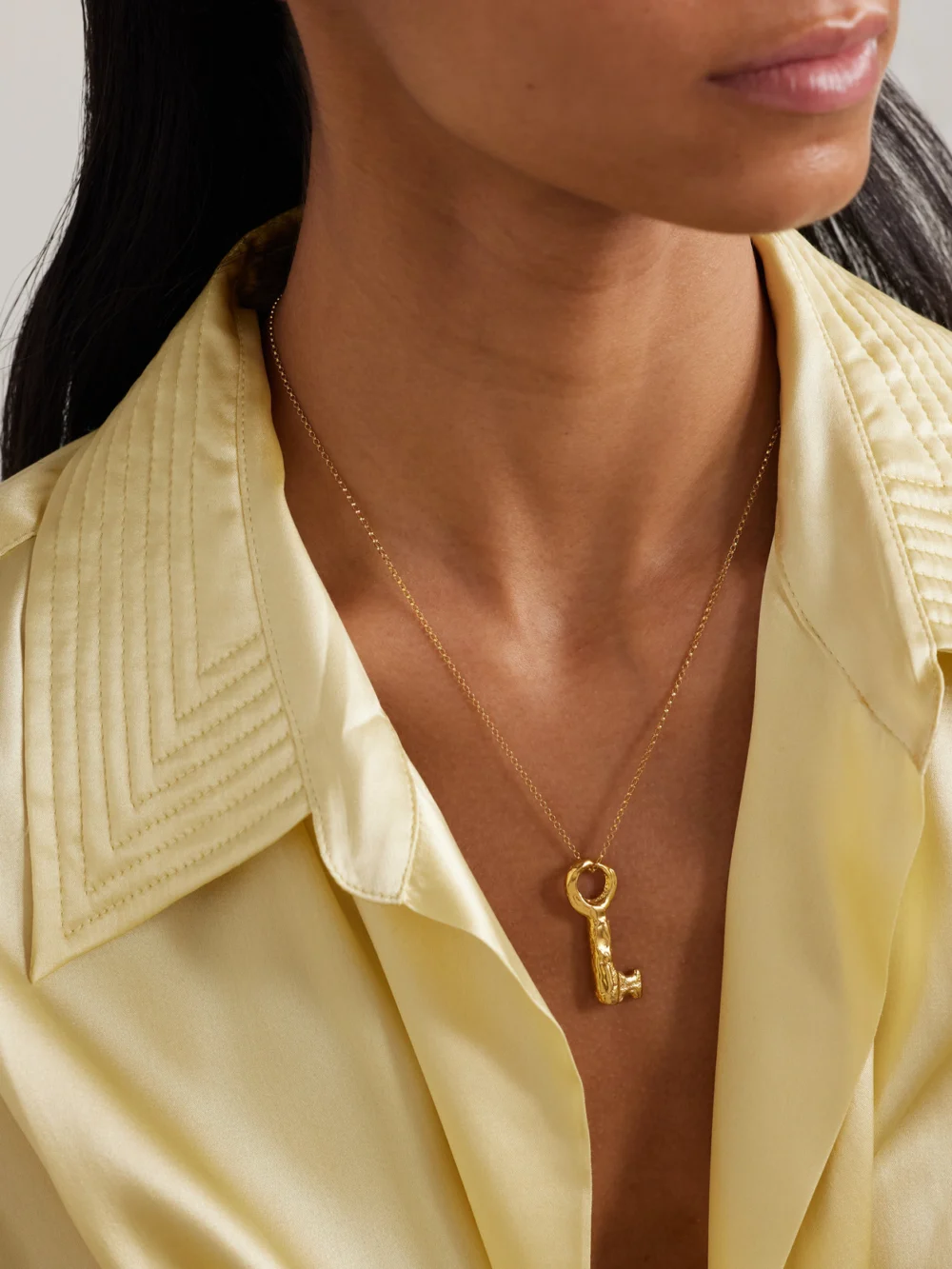 Alighieri The Key of the Night Gold-plated Necklace, styled view