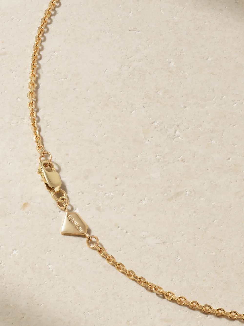 Back view of the Alison Lou In Your Feels Wheel 14-karat Gold and Enamel Multi-stone Necklace