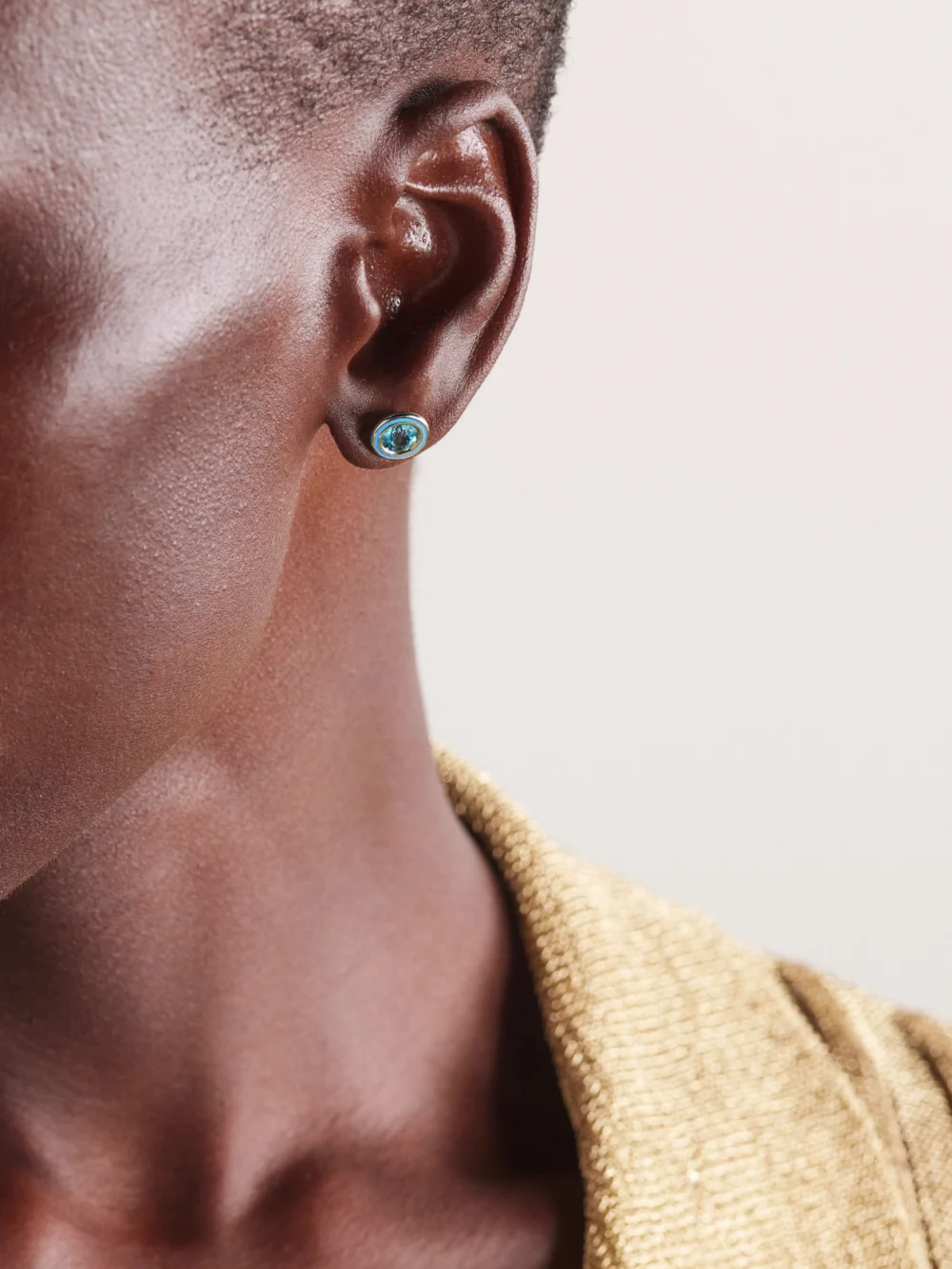 Alison Lou Madison 14-karat Gold, Laboratory-grown Topaz and Enamel Earrings, styled view