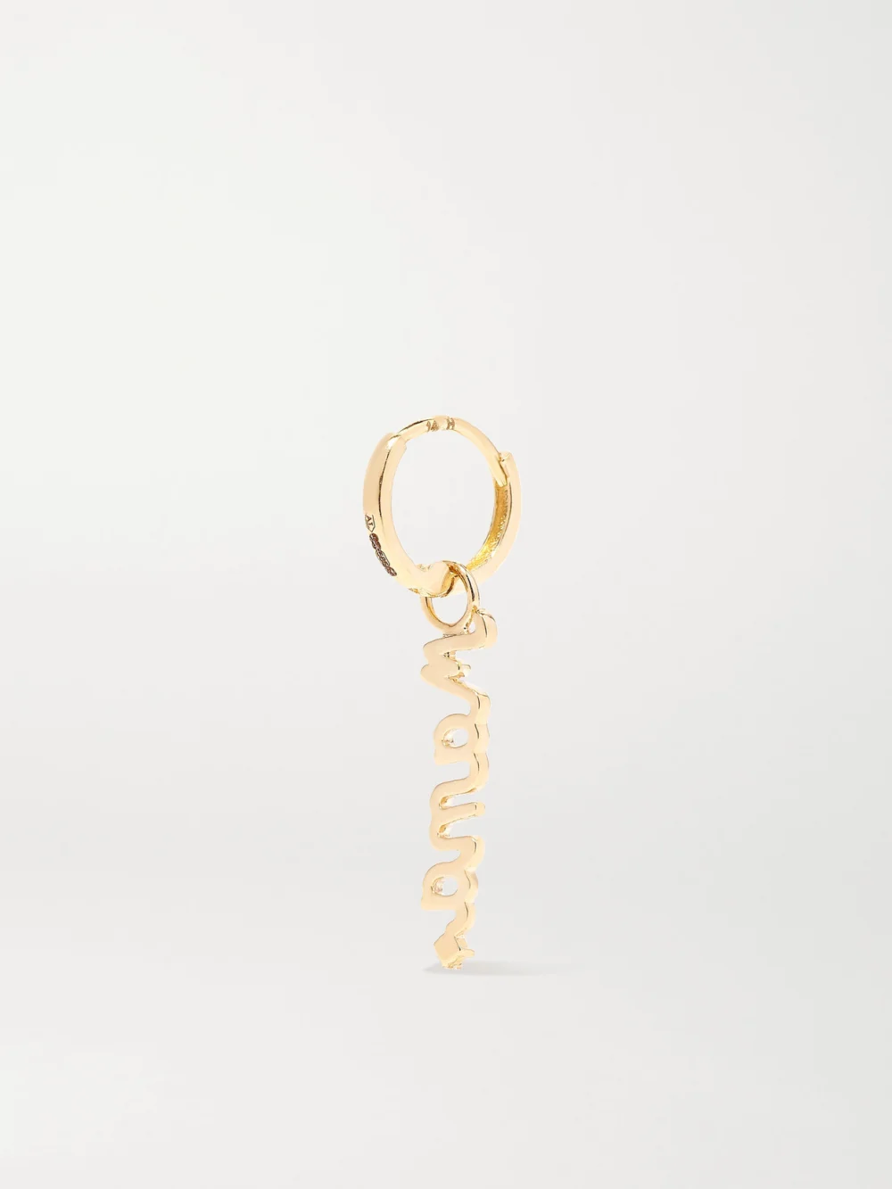 Back view of the Alison Lou Mama Huggy 14-karat Gold Diamond Earring