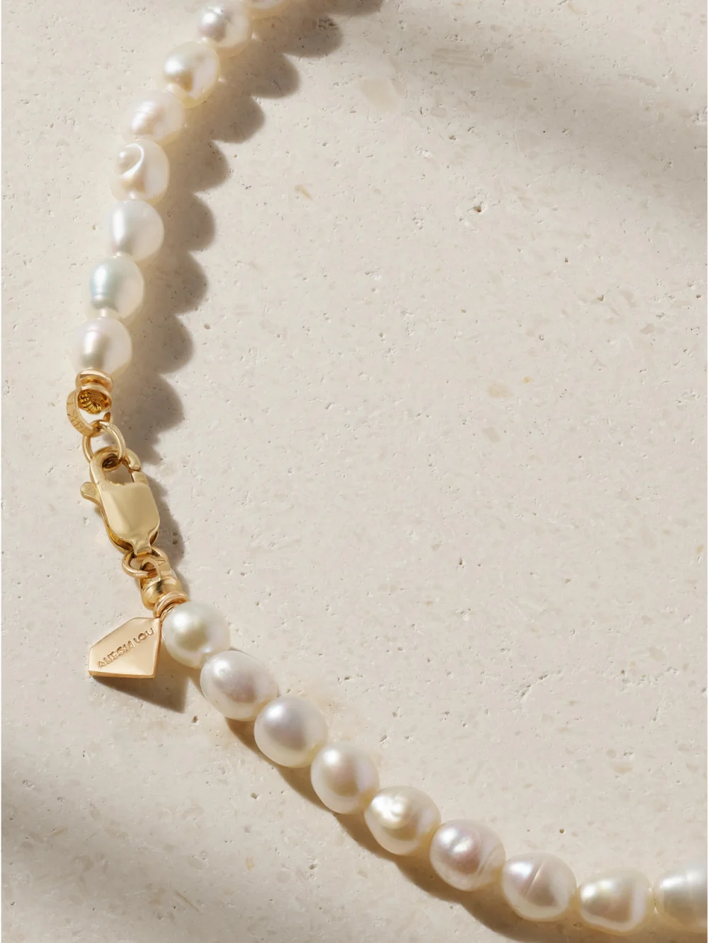Back view of the Alison Lou So Much Love 14-karat Gold Laboratory-grown Multi-stone Necklace