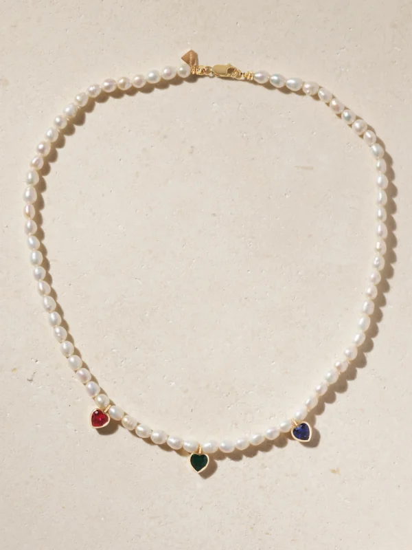 Alison Lou So Much Love 14-karat Gold Laboratory-grown Multi-stone Necklace