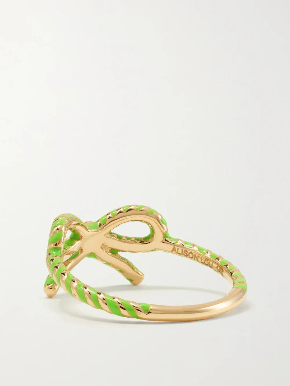 Back view of the Alison Lou Streamer 14-karat Gold and Enamel Ring