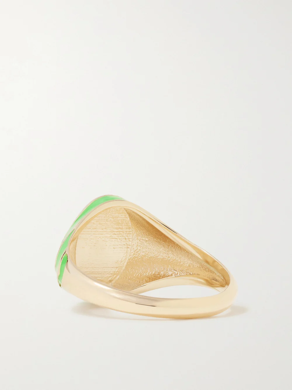 Back view of the Alison Lou Stripe 14-karat Gold and Enamel Ring