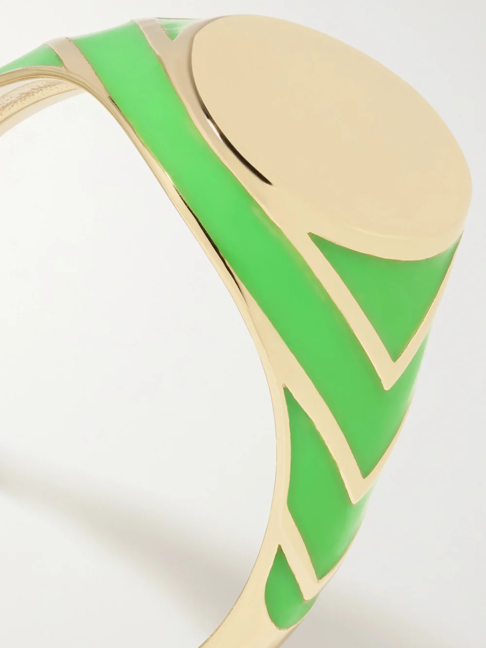 Close-up detail of the Alison Lou Stripe 14-karat Gold and Enamel Ring