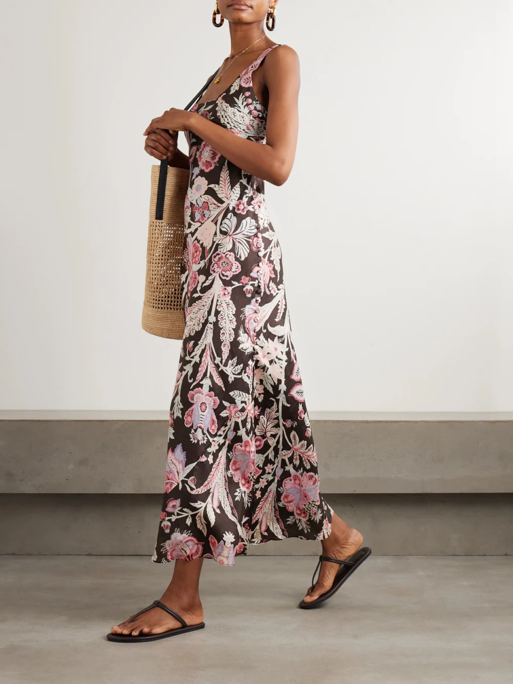 Alix Of Bohemia Adele Floral-print Silk Maxi Dress, worn by a model