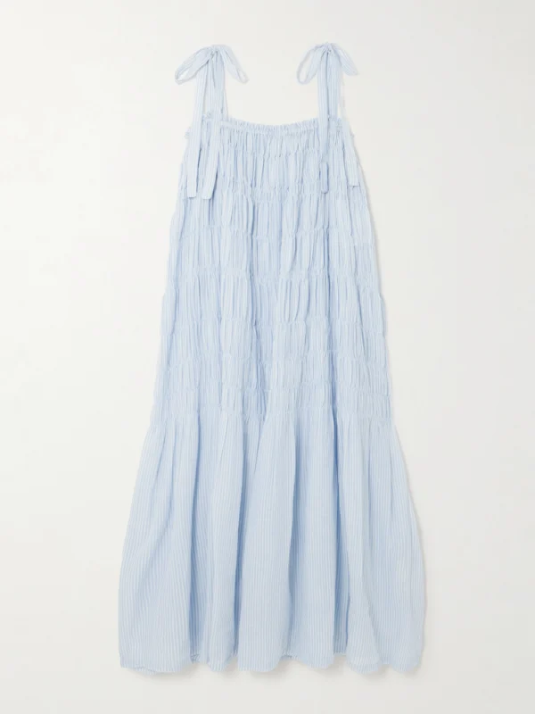 Alix Of Bohemia Emrys Tiered Striped Cotton Dress