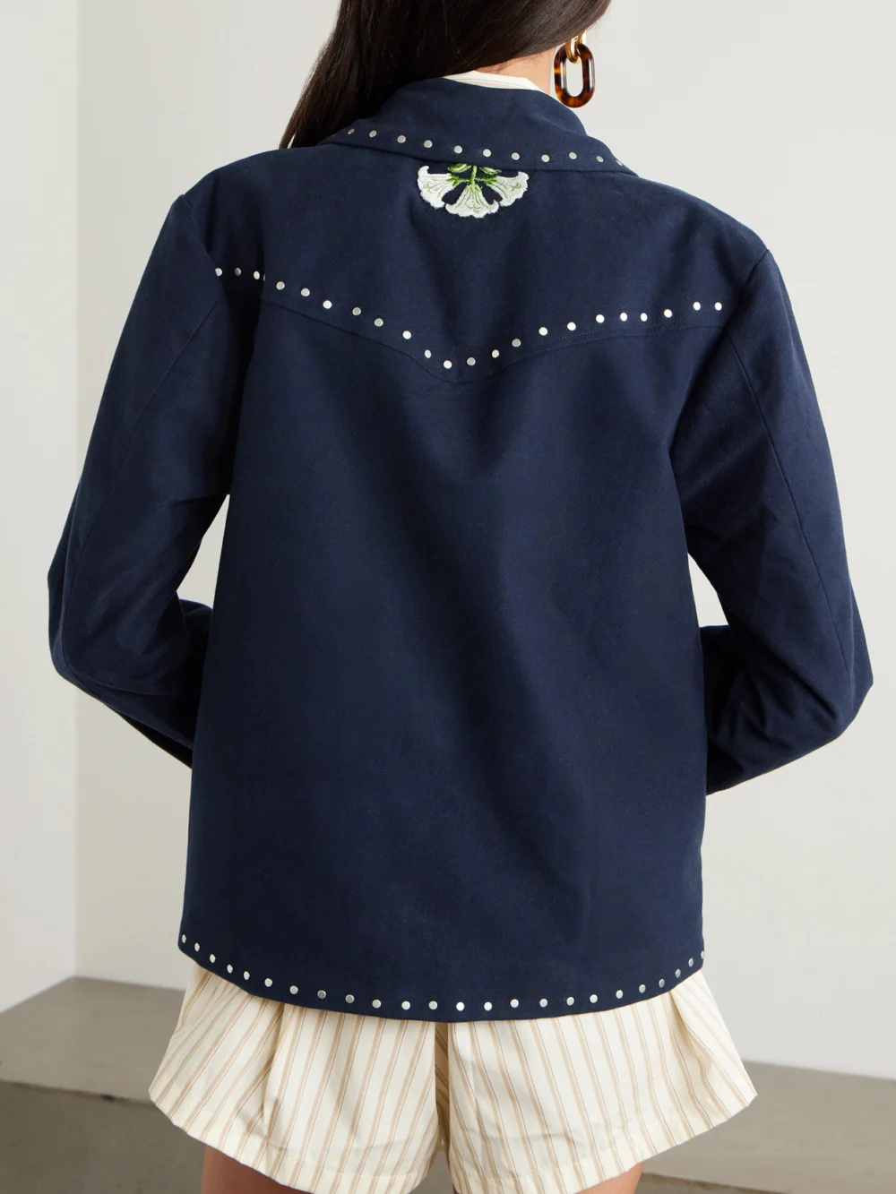 Back view of the Alix Of Bohemia Jude Studded Cotton-twill Jacket