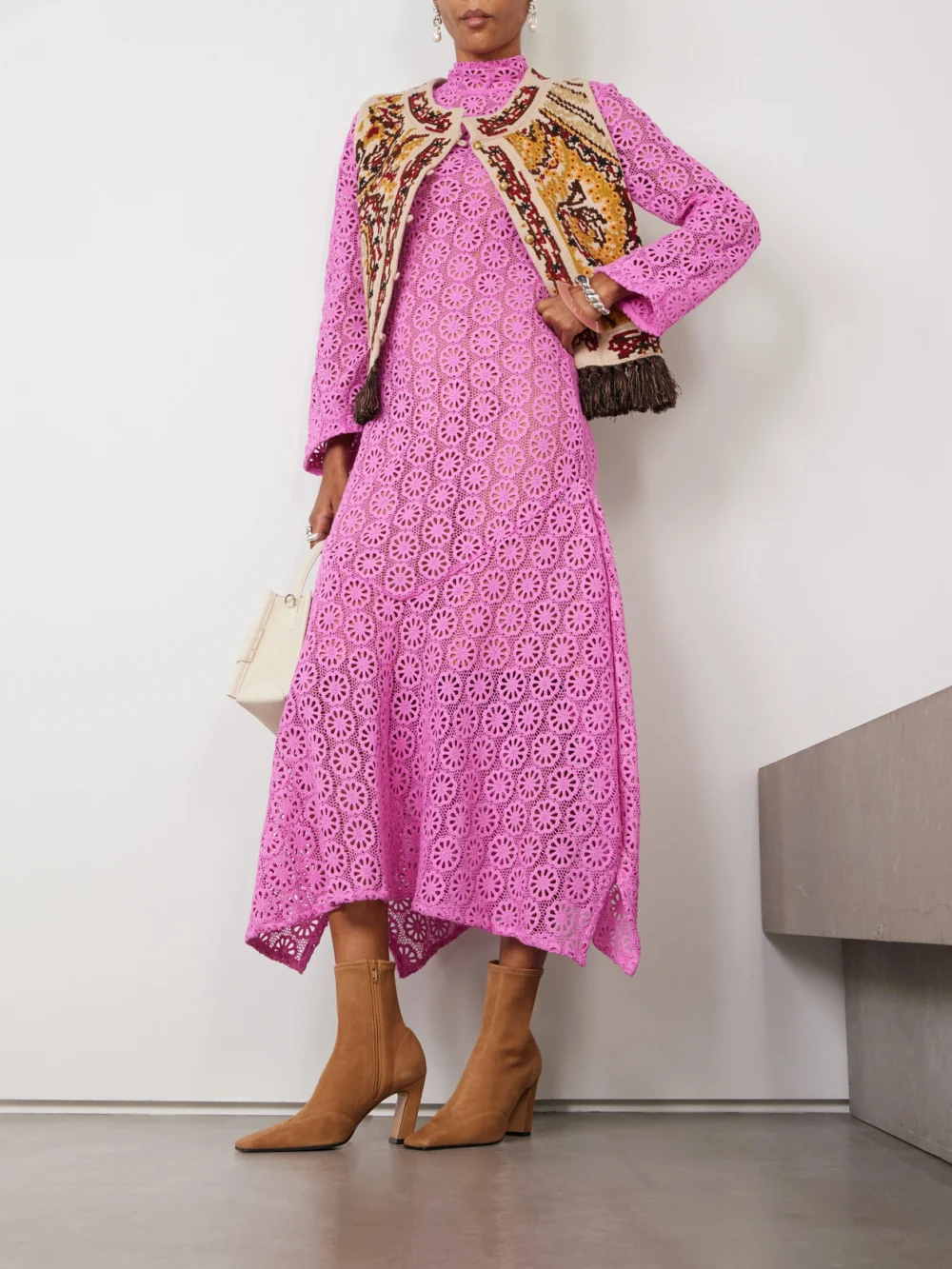 Alix Of Bohemia Laila Cotton-lace Midi Dress, worn by a model