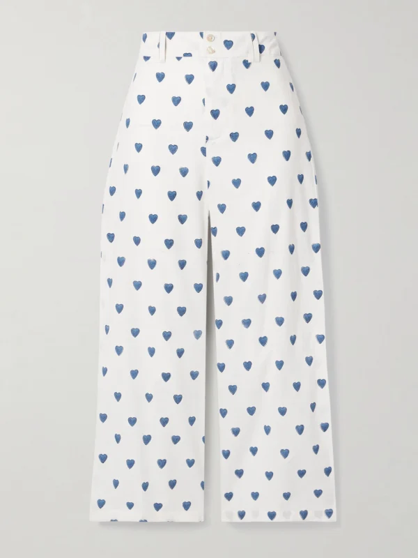 Alix Of Bohemia Scout Printed Cotton Straight-leg Pants