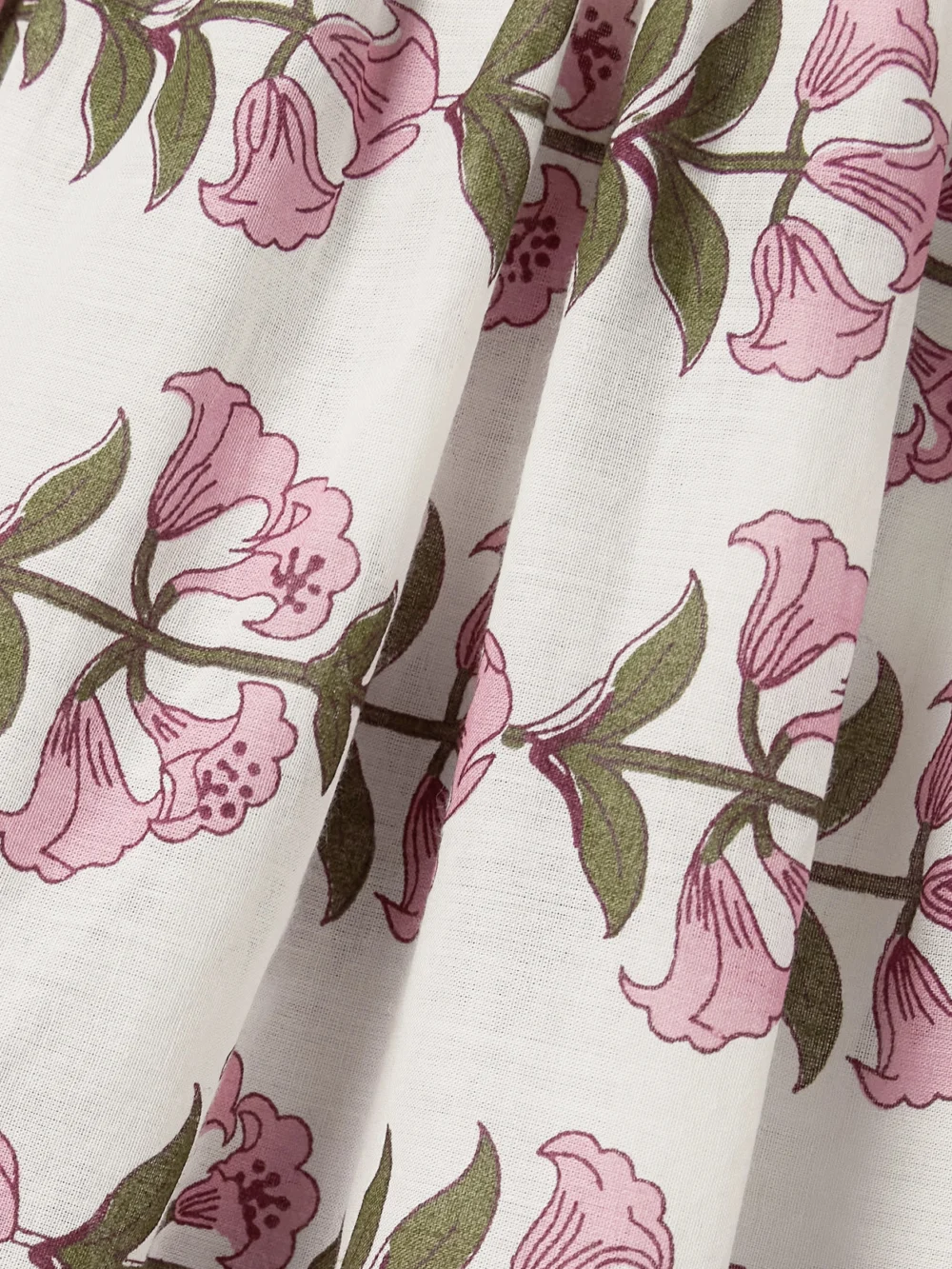 Close-up detail of the Alix Of Bohemia Silvie Gathered Floral-print Cotton-voile Mini Dress