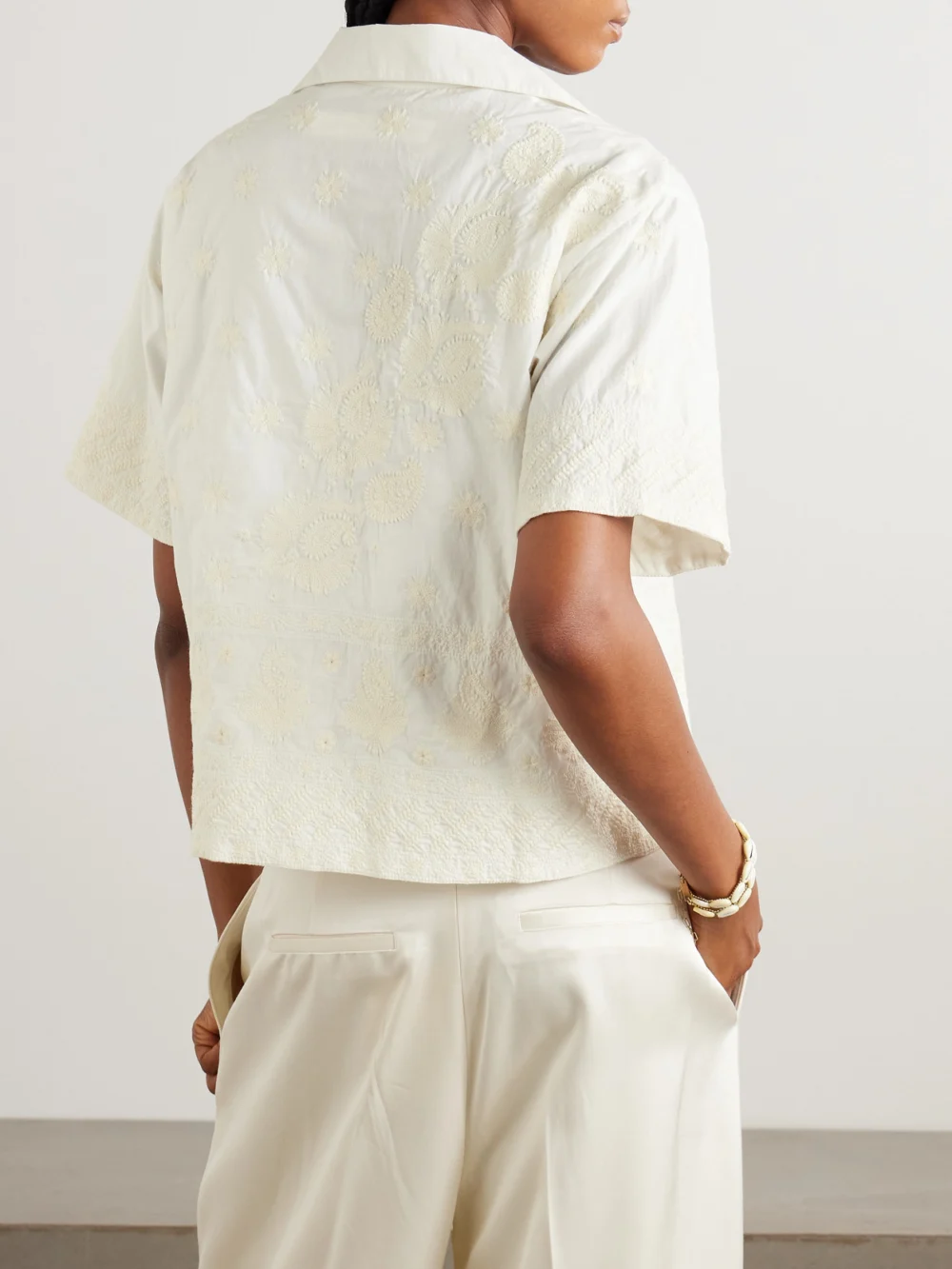 Back view of the Alix Of Bohemia Stevie Embroidered Cotton Shirt