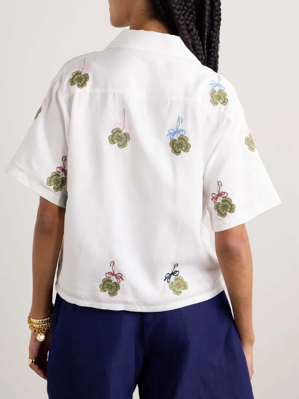 Back view of the Alix Of Bohemia Stevie Embroidered Tencel™-twill Shirt