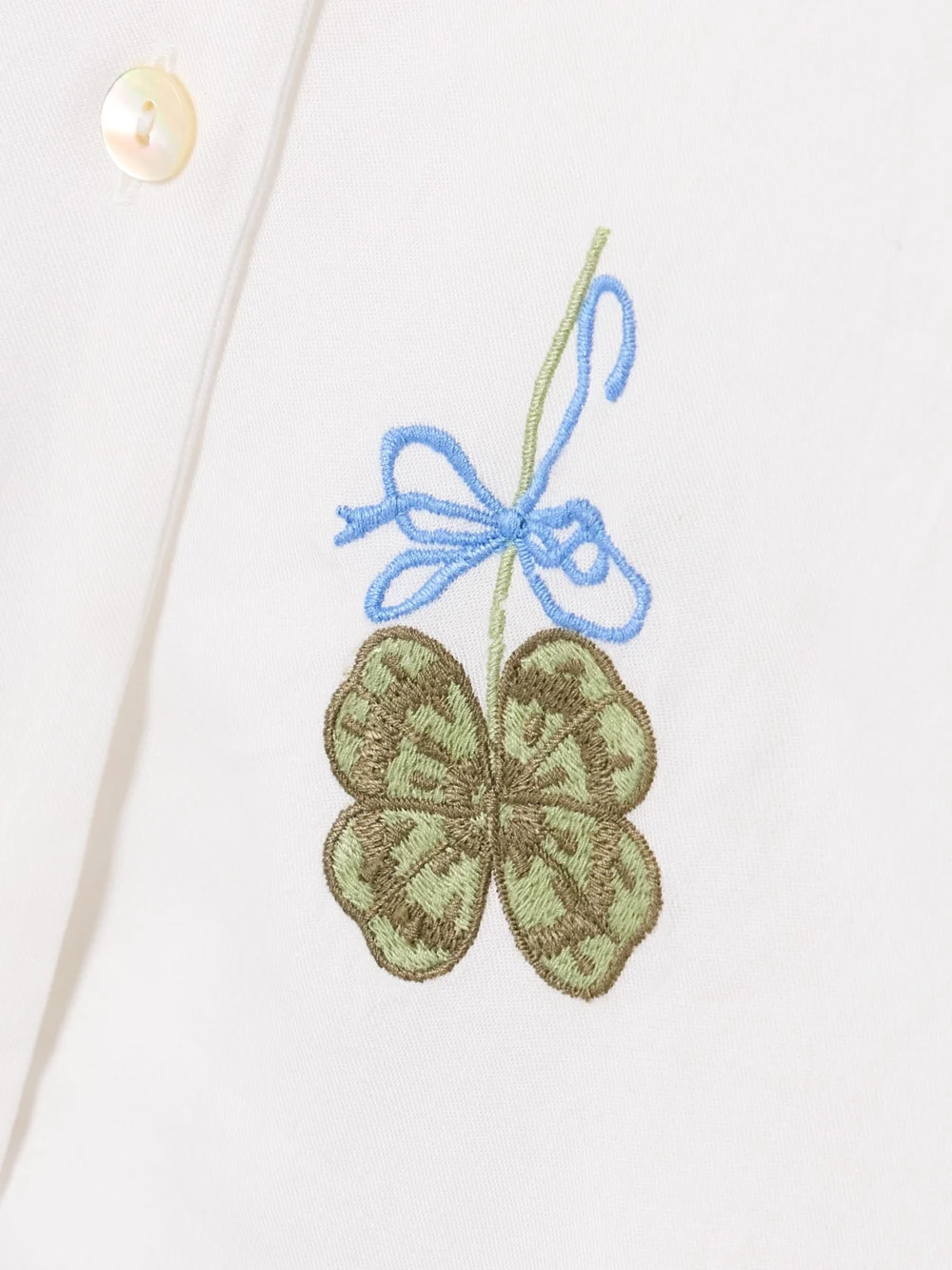 Close-up detail of the Alix Of Bohemia Stevie Embroidered Tencel™-twill Shirt