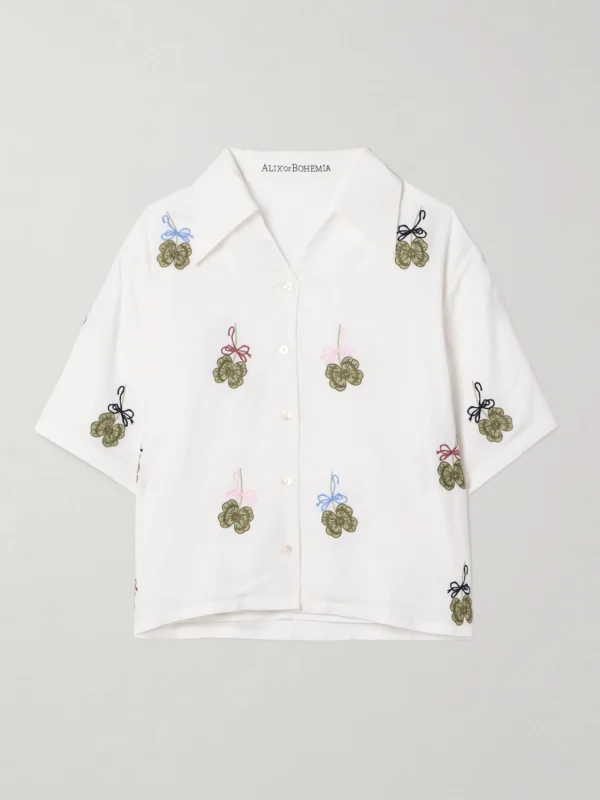 Alix Of Bohemia Stevie Embroidered Tencel™-twill Shirt