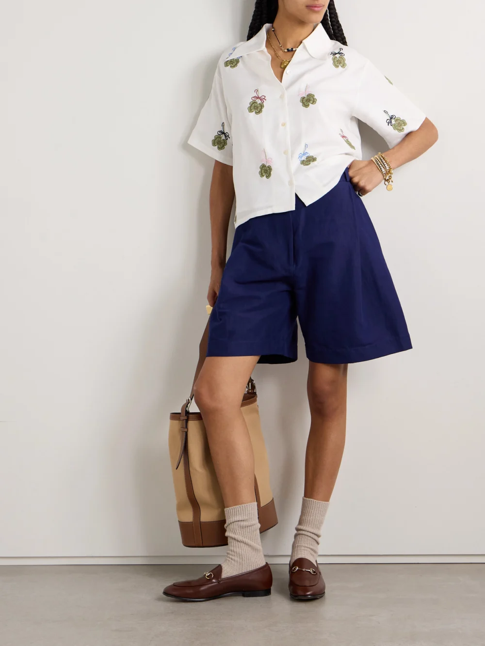 Alix Of Bohemia Stevie Embroidered Tencel™-twill Shirt, worn by a model