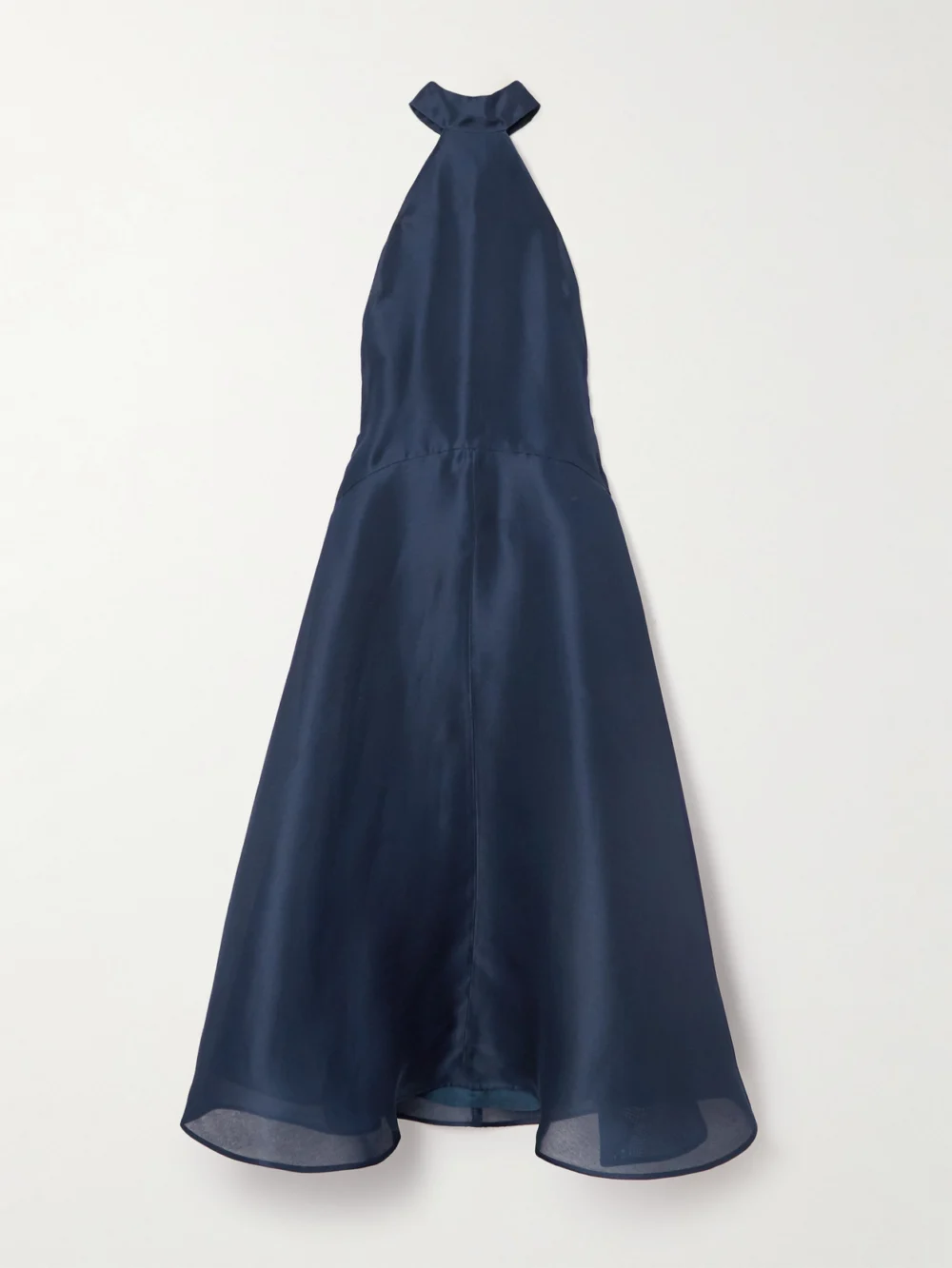 Altuzarra Becca Silk-satin Halterneck Midi Dress in navy