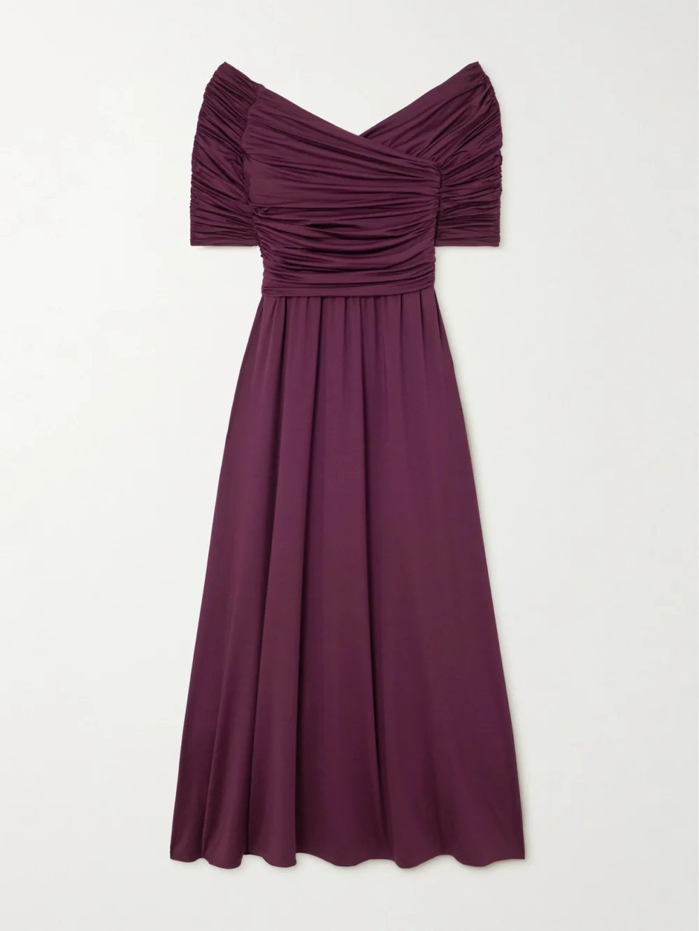 Altuzarra Char Ruched Wrap-effect Recycled Stretch-jersey Maxi Dress in purple