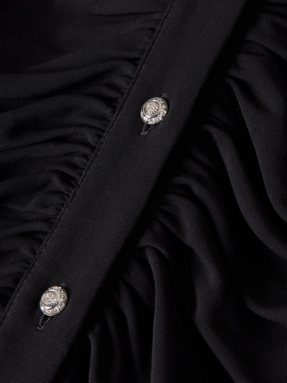 Close-up detail of the Altuzarra Claudia Crystal-embellished Ruched Jersey Midi Dress
