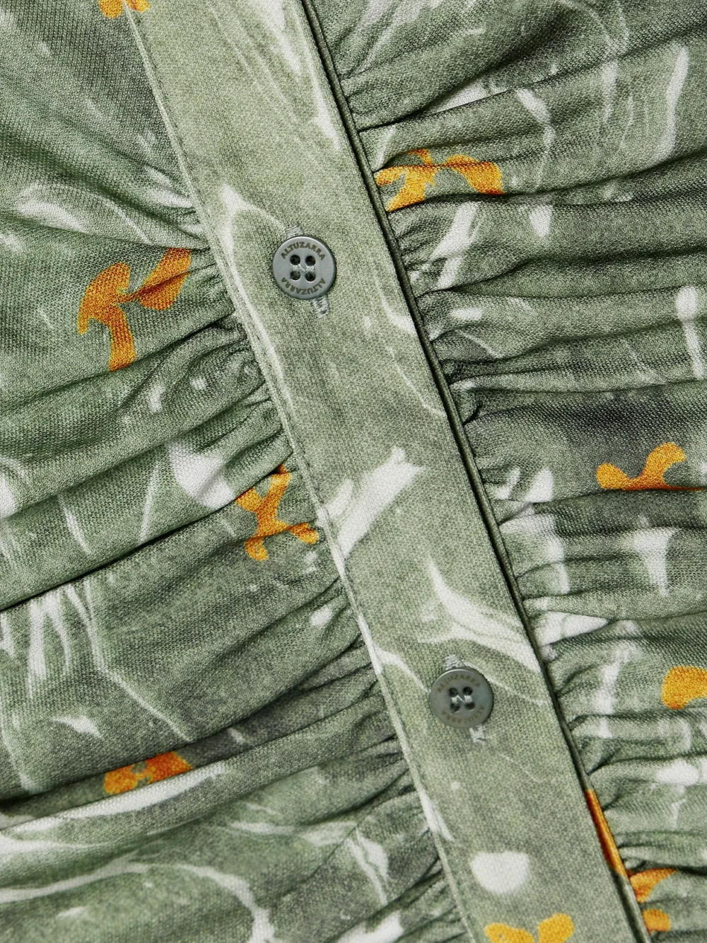 Close-up detail of the Altuzarra Claudia Ruched Floral-print Crepe-jersey Midi Dress